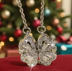 Elegant Silver Butterfly Pendant Necklace